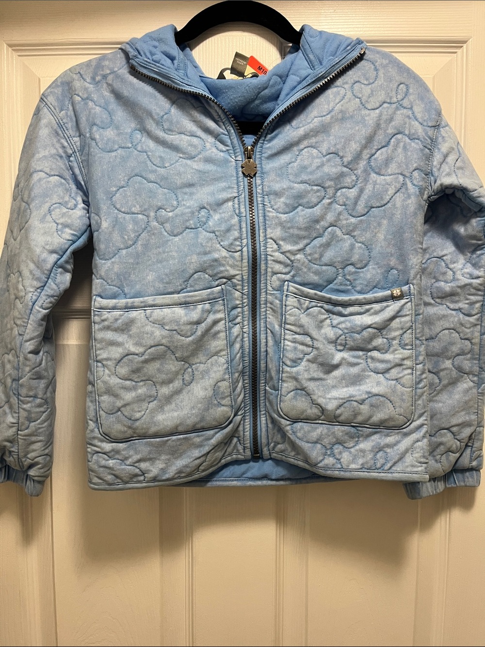Lucky Brand Kids Pale Blue Bell Quilted Zip Hoodie